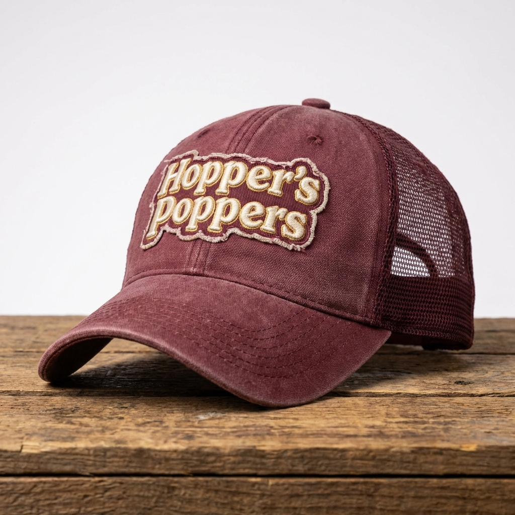 Maroon Hopper's Poppers baseball cap